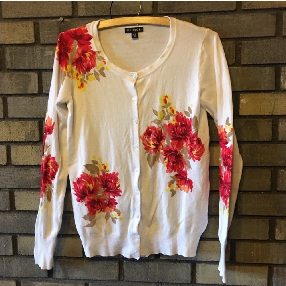 Floral Crewneck Cardigan